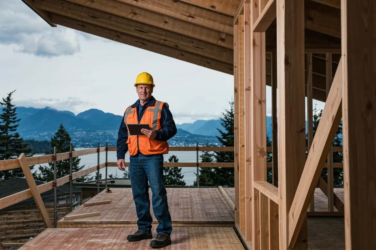 Certified electrician on a Metro Vancouver construction site, one of the skilled trades in BC prioritised for immigration